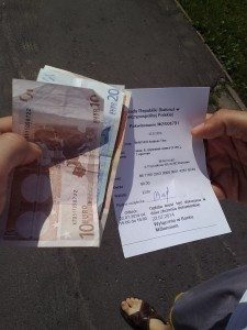 the note and money