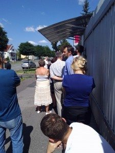 line outside embassy