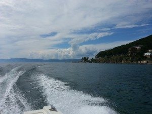 View from the back of the boat