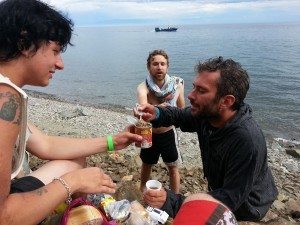 The weird food right after we got out of the water