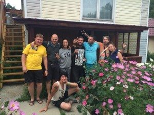 Outside the banya