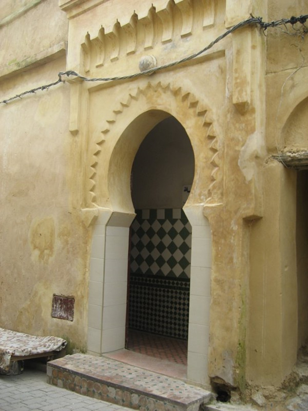 The tiles usually indicate an entrance