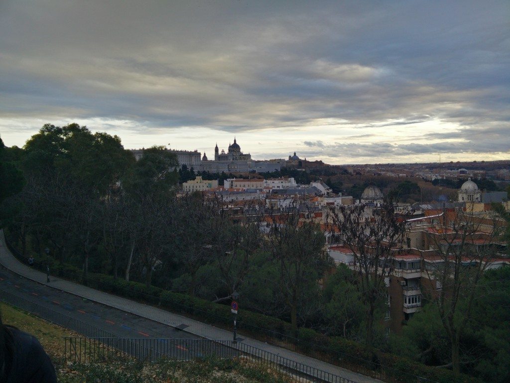 Royal palace of Madrid seen from away
