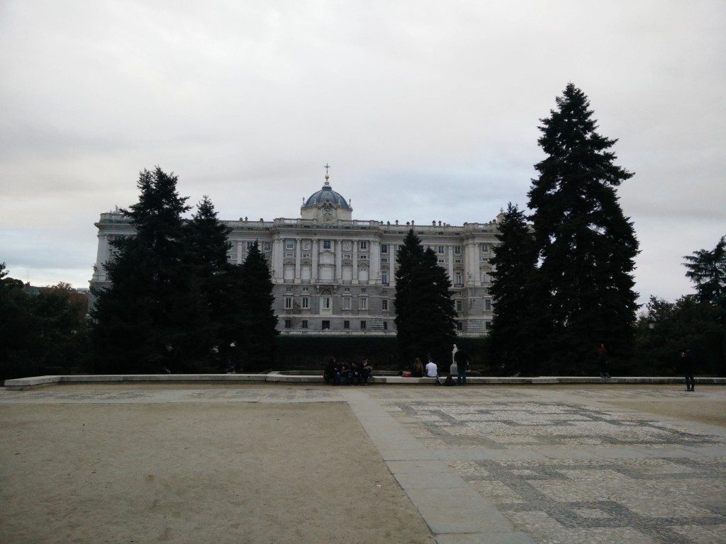 Royal palace of Madrid seen from the front