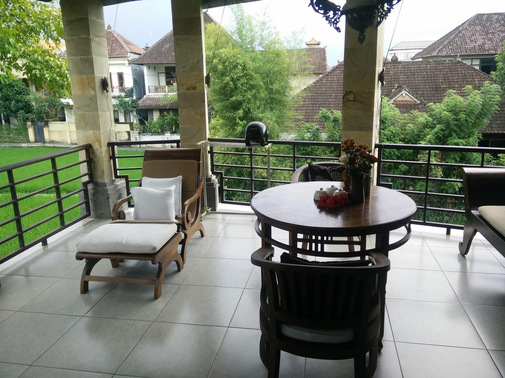 view from terrace over rice paddys